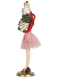 Clayre & Eef Dekofiguren & -Objekte<Dekofigur "Frau" in Rot/ Rosa - (H)36 cm