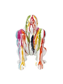Rétro Chic Dekofiguren & -Objekte<Dekofigur "Gorilla" in Bunt/ Weiß - (H)46 cm
