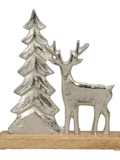 POSIWIO Dekofiguren & -Objekte<Dekofigur "Hirsch" in Silber - (B)23 x (H)26 x (T)5 cm