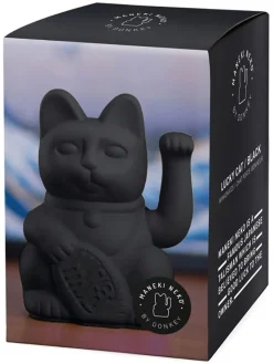 Donkey Dekofiguren & -Objekte<Dekofigur ''Lucky Cat'' in Schwarz - (B)10,5 x (H)15 x (T)8,5 cm