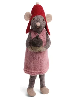 Gry & Sif Dekofiguren & -Objekte<Dekofigur ''Mouse'' in Grau/ Rot - (B)6 x (H)27 x (T)6 cm