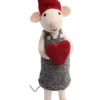 Gry & Sif Dekofiguren & -Objekte<Dekofigur ''Mouse'' in Grau/ Weiß/ Rot - (B)6 x (H)27 x (T)6 cm