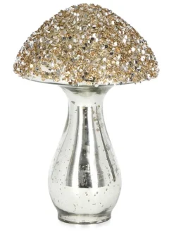Bizzotto Dekofiguren & -Objekte<Dekofigur "Mushroom" in Silber/ Gold - (H)19 cm