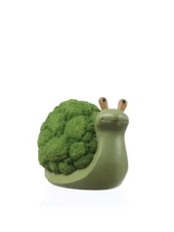 MARELIDA Gartendekoration<Dekofigur Schnecke Brokkoli Gartendeko für Beet Garten H: 11cm in grün