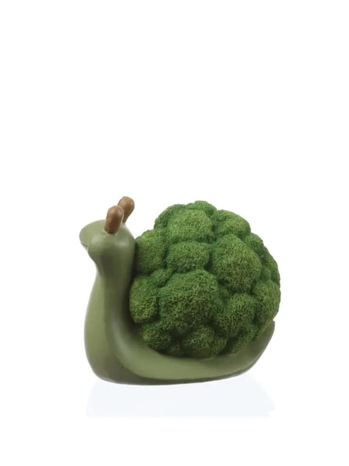 MARELIDA Gartendekoration<Dekofigur Schnecke Brokkoli Gartendeko für Beet Garten H: 11cm in grün