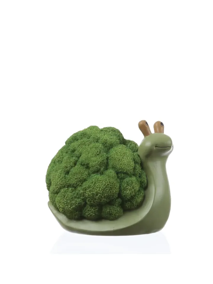MARELIDA Gartendekoration<Dekofigur Schnecke Brokkoli Gartendeko für Beet Garten H: 11cm in grün