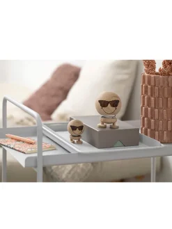 Hoptimist Dekofiguren & -Objekte<Dekofigur "Smiley Cool M" in Eiche - (B)7,5 x (H)10 x (T)7,5 cm