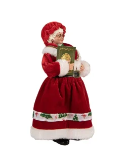 Clayre & Eef Dekofiguren & -Objekte<Dekofigur "Weihnachtsfrau" in Rot/ Weiß - (B)14 x (H)28 x (T)10 cm