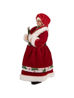 Clayre & Eef Dekofiguren & -Objekte<Dekofigur "Weihnachtsfrau" in Rot/ Weiß - (B)14 x (H)28 x (T)10 cm