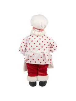 Clayre & Eef Dekofiguren & -Objekte<Dekofigur "Weihnachtsmann" in Weiß/ Rot - (B)15 x (H)28 cm