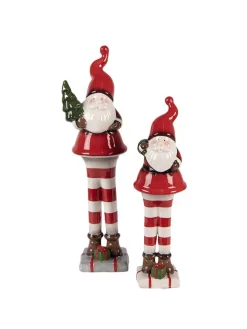 Clayre & Eef Dekofiguren & -Objekte<Dekofigur "Weihnachtsmann" in Rot/ Weiß - (H)30 cm