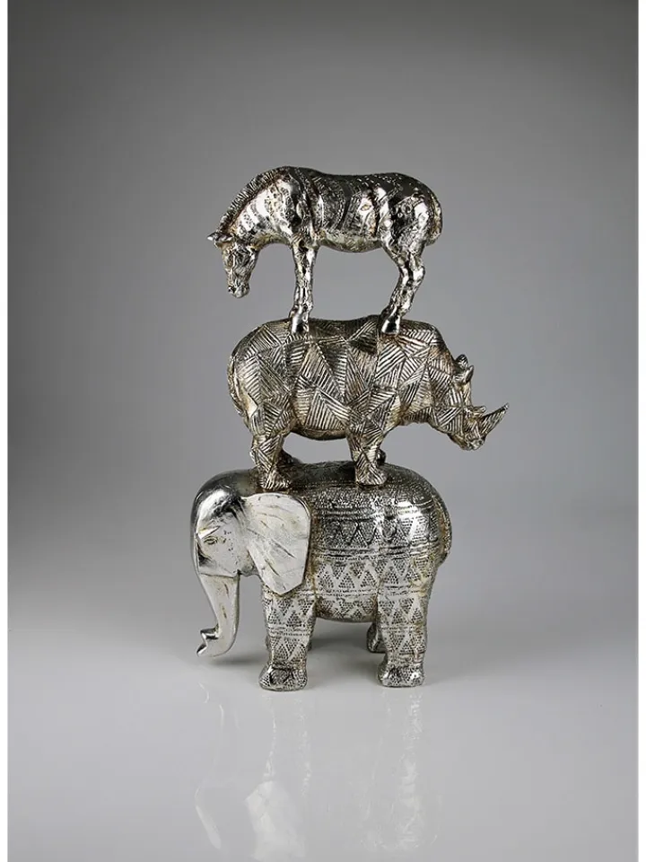 AM Design Dekofiguren & -Objekte<Dekofigur "Wilde Tiere" in Silber - (B)23 x (H)33 cm