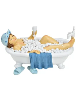 G. Wurm Dekofiguren & -Objekte<Dekofigur "Woman" in Weiß/ Blau - (B)20 x (H)11 cm