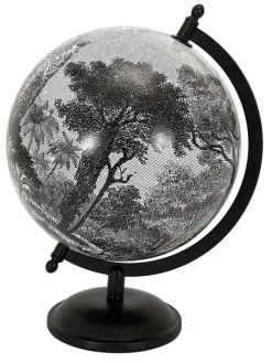 Ethnical Life Wohndekoration<Dekoglobus "Black forest" in Schwarz/ Weiß - (H)31 x Ø 21 cm