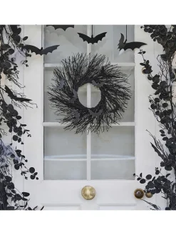 amscan Wanddekoration<Deko-Kranz "Black Twigs with Bats" in Schwarz
