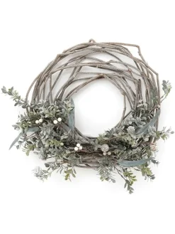 SiL Interiors Dekofiguren & -Objekte<Deko-Kranz ''Wood & Sage'' in Hellbraun/ Grün - Ø 55 cm