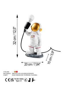 ABERTO DESIGN Lichterketten & Dekobeleuchtung|Lichterketten & Deko-Leuchten<Dekoleuchte "Astronaut" in Weiß - (H)32 cm