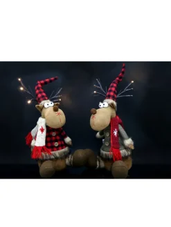 SiL Interiors Lichterketten & Dekobeleuchtung<Dekoleuchte "Deer" in Hellbraun/ Rot - (H)19 cm (Überraschungsprodukt)