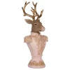 Clayre & Eef Dekofiguren & -Objekte<Dekoobjekt "Hirsch" in Rosa/ Gold - (B)16 x (H)36 x (T)14 cm