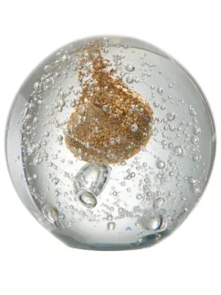 J Line Dekofiguren & -Objekte<Dekoobjekt in Transparent/ Gold - (H)8,5 x Ø 9 cm
