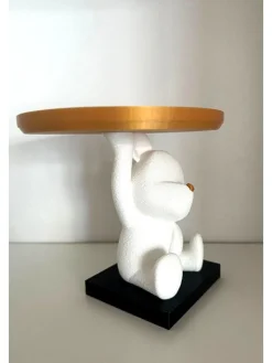 ABERTO DESIGN Dekofiguren & -Objekte<Dekoobjekt in Weiß/ Gold - (H)14 cm