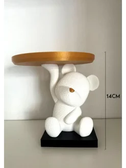 ABERTO DESIGN Dekofiguren & -Objekte<Dekoobjekt in Weiß/ Gold - (H)14 cm