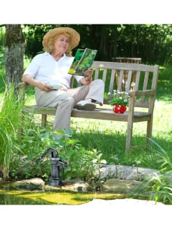 relaxdays Gartendekoration<Deko-Pumpe in Graugrün