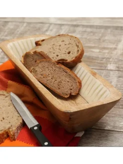 MARELIDA Dekoschalen<Dekoschale aus Mangoholz in natur/weiß - L: 30m