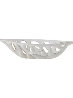 Bloomingville Dekoschalen<Dekoschale ''Foligno'' in Weiß - (B)27 x (H)6 x (T)14 cm