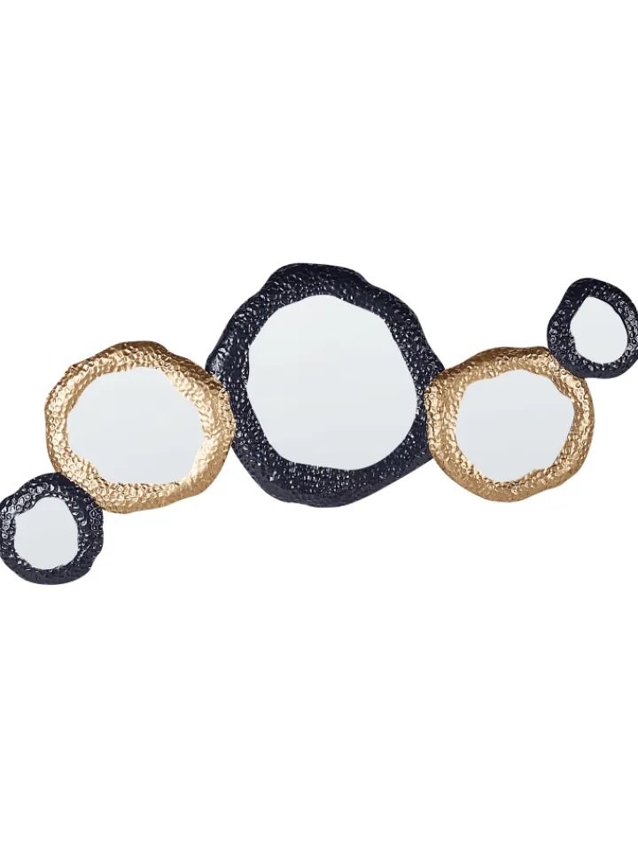 Beliani Spiegel<Dekospiegel CHARNY in Gold/Schwarz - (W) 109 x (H) 44 x (L) 3 cm