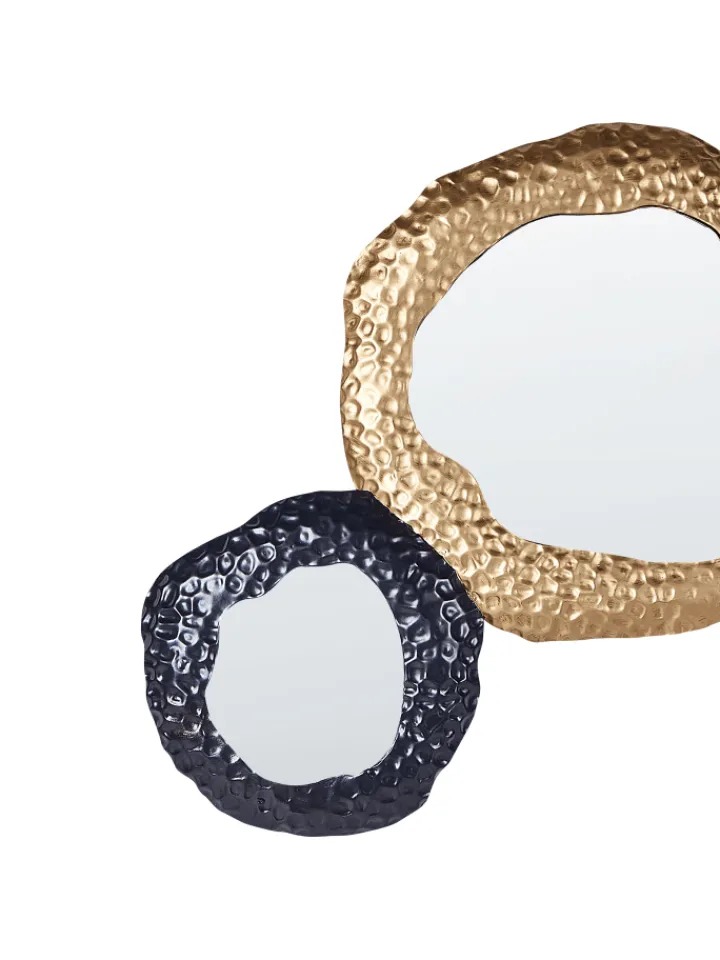 Beliani Spiegel<Dekospiegel CHARNY in Gold/Schwarz - (W) 109 x (H) 44 x (L) 3 cm