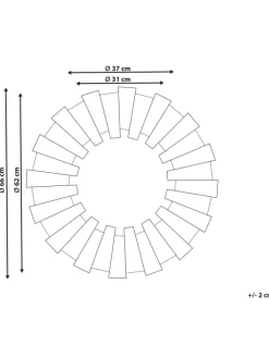 Beliani Spiegel<Dekospiegel ECATEPEC in Braun/Weiß/Schwarz - (W) 66 x (H) 66 x (L) 4 cm