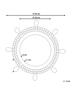 Beliani Spiegel<Dekospiegel GORMAZ in Braun - (W) 46 x (H) 46 x (L) 6 cm