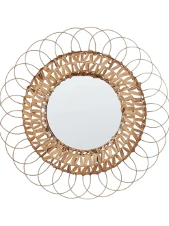 Beliani Spiegel<Dekospiegel PAMOL in Braun/Beige - (W) 67 x (H) 67 x (L) 2 cm