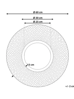 Beliani Spiegel<Dekospiegel POMARO in Braun/Weiß - (W) 60 x (H) 60 x (L) 2 cm