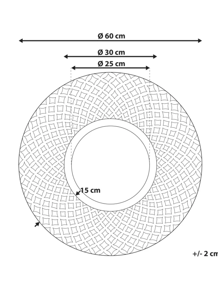 Beliani Spiegel<Dekospiegel POMARO in Braun/Weiß - (W) 60 x (H) 60 x (L) 2 cm