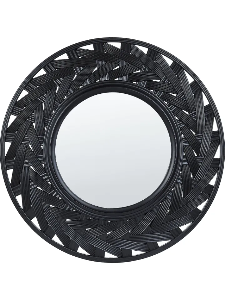 Beliani Spiegel<Dekospiegel TIERGA in Schwarz - (W) 60 x (H) 60 x (L) 6 cm