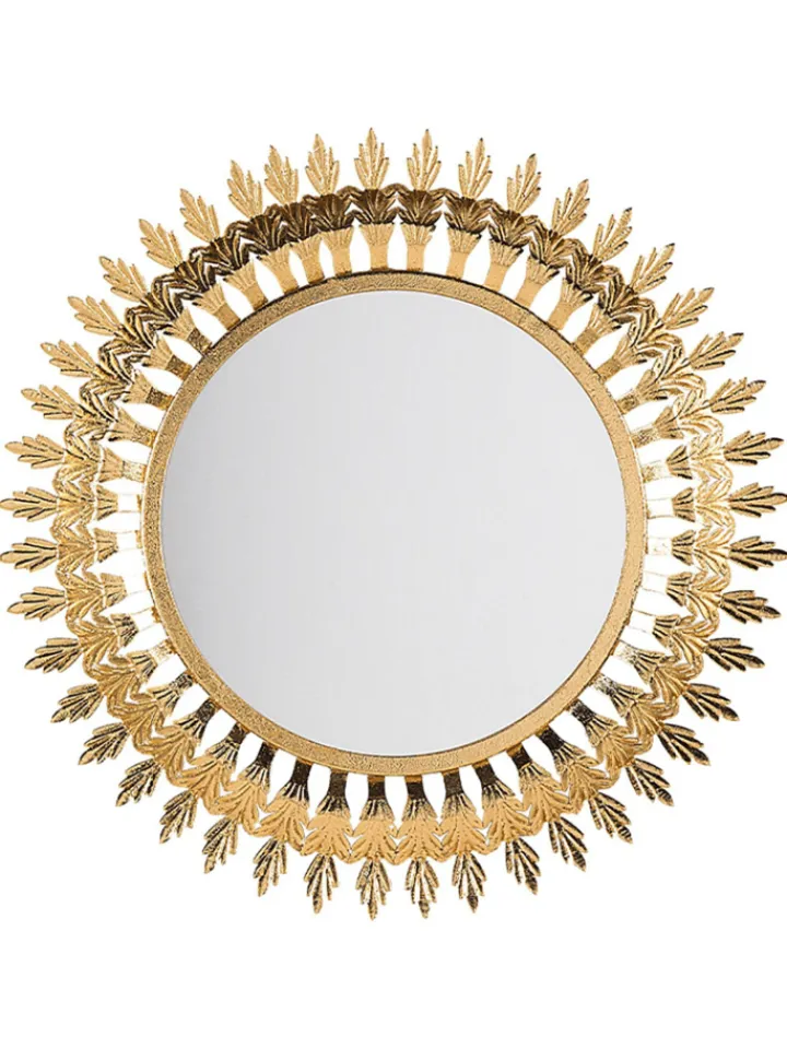 Beliani Spiegel<Dekospiegel VOREY in Gold - (W) 60 x (H) 60 x (L) 4 cm
