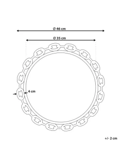 Beliani Spiegel<Dekospiegel YEBRA in Gold - (W) 46 x (H) 46 x (L) 4 cm