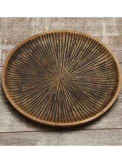 MARELIDA Dekoschalen<Dekoteller aus Mangoholz in braun - D: 29cm