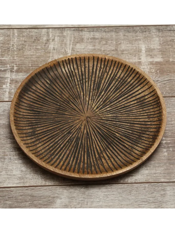 MARELIDA Dekoschalen<Dekoteller aus Mangoholz in braun - D: 29cm