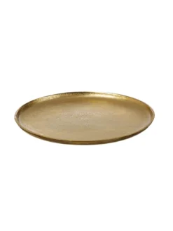 MARELIDA Dekoschalen<Dekoteller Dekotablett runder Kerzenteller Aluminium D: 20cm in gold