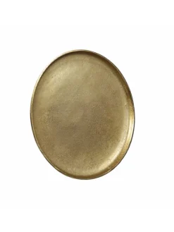 MARELIDA Dekoschalen<Dekoteller Dekotablett runder Kerzenteller Aluminium D: 20cm in gold
