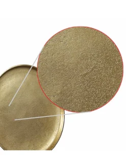 MARELIDA Dekoschalen<Dekoteller Dekotablett runder Kerzenteller Aluminium D: 20cm in gold