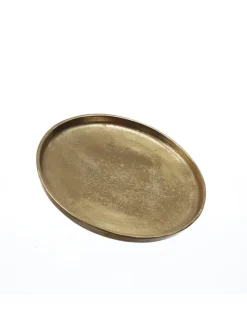MARELIDA Dekoschalen<Dekoteller Dekotablett runder Kerzenteller Aluminium D: 20cm in gold