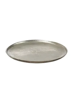 MARELIDA Dekoschalen<Dekoteller Dekotablett runder Kerzenteller Aluminium D: 20cm in silber