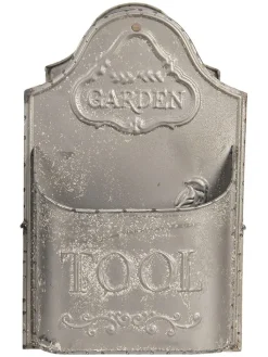 Clayre & Eef Gartendekoration<Deko-Werkzeugkasten in Grau - (B)50 x (H)35 x (T)23 cm