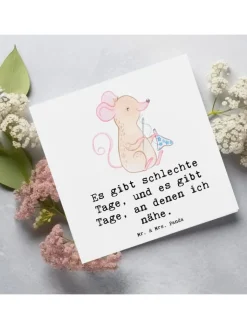 Mr. & Mrs. Panda Partyzubehör & -Dekoration<Deluxe Karte Maus Nähen mit Spruch in Weiß
