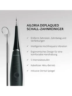 Ailoria Zahn & Mundpflege<DEPLAQUED Schall-Zahnreiniger in schwarz