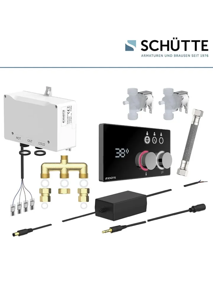 Schütte Badarmaturen<Digitales Duschsystem ''Aquadot'' in Schwarz/ Chrom